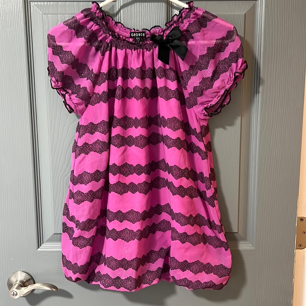 George girls purple black top XL 14 16